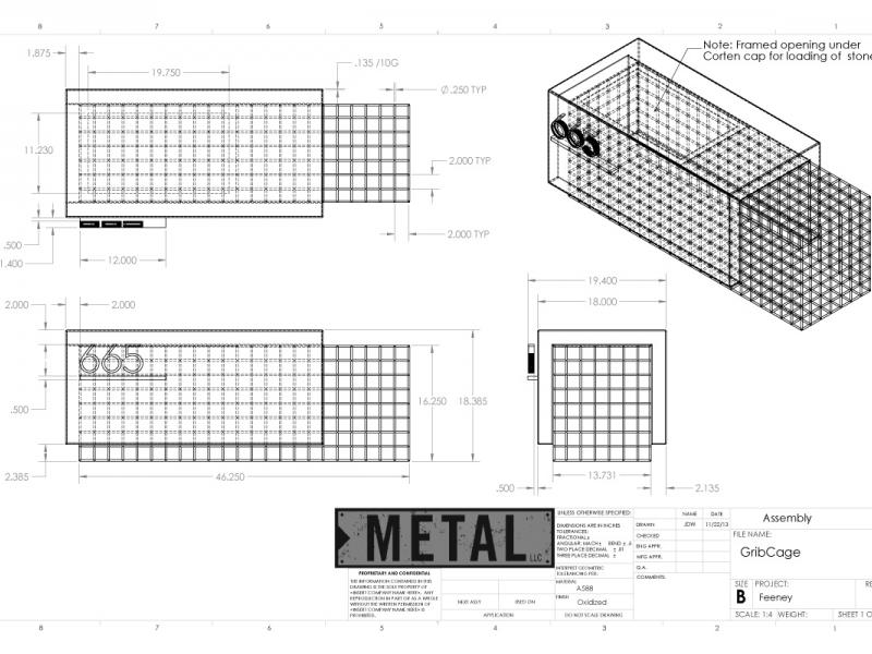Mini Corten Gabion Cage