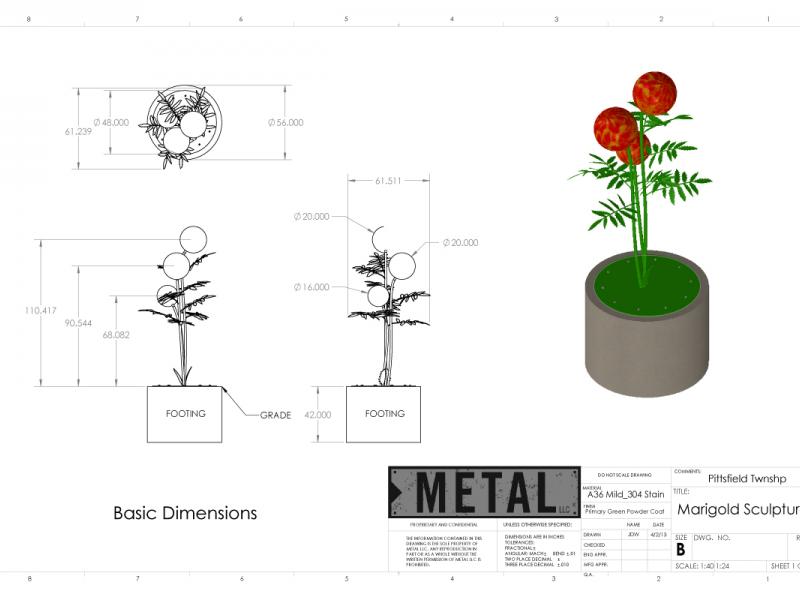 Stainless Spheres Mosaic Glass Flora Sculpture