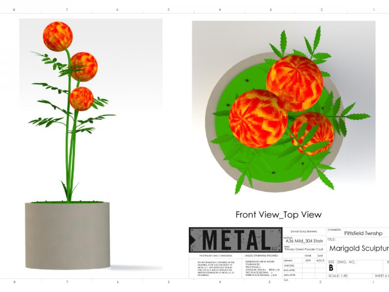 Stainless Spheres Mosaic Glass Flora Sculpture