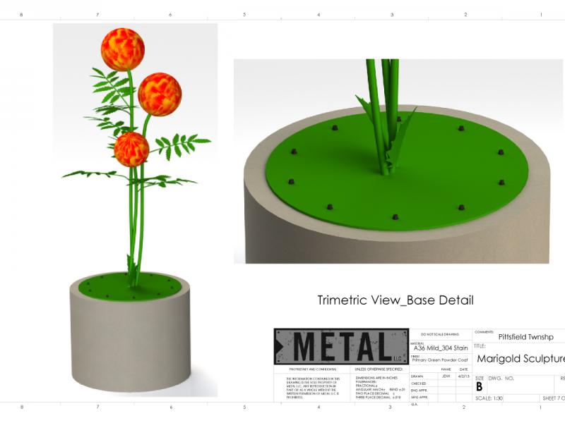 Stainless Spheres Mosaic Glass Flora Sculpture